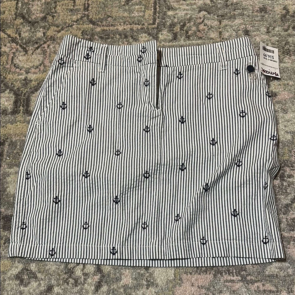 Navy and White Striped Women's Skirt